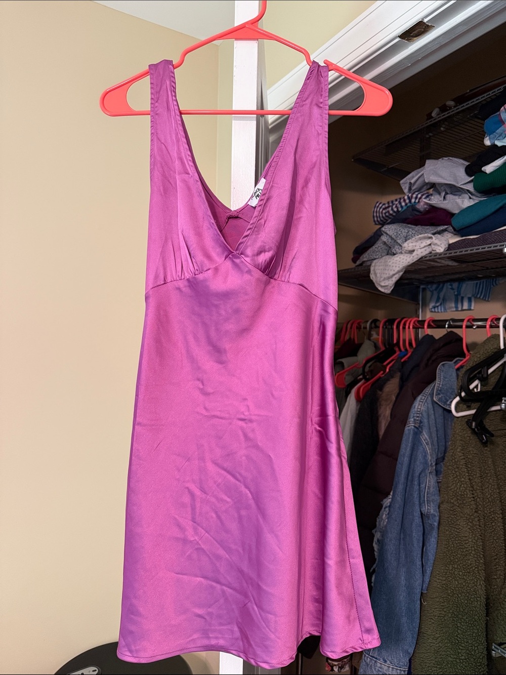 Princess Polly Fuchsia Satin Mini Dress
